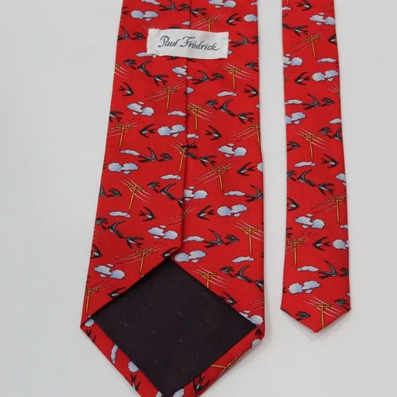 LOT Vintage Paul Fredrick Silk Neckties Lot Patterned‎ Dress Ties 100% silk